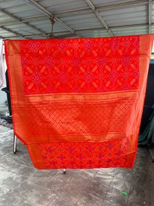 Beautiful Orange And Pink Saree