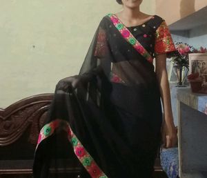Totally New Wedding Wear Black Saree