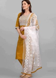 Completely New Mustard Yellow Kurti Pant Set