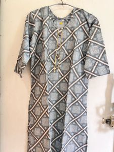 2pc Patterned Grey Casual Dress