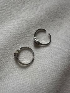 silver Toe Style Ring With Pink Stone