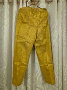Yellow Striaght Pants For Suit/Kurti