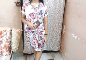 Floral Tie-Front Shirt Dress