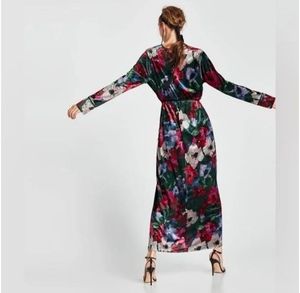 Zara Floral Velvet dress