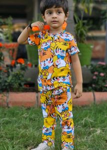 Cute Tiger Print Kids Outfit