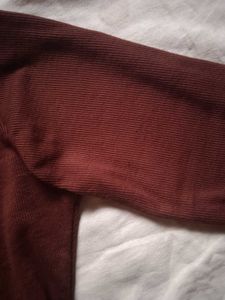Brown Ribbed Top
