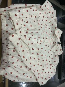 Heart Print Long Sleeve Top Size M