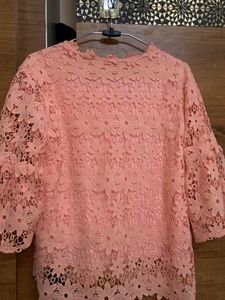 A Pink Ombre Embroided Top