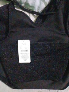 Lilac Crop Top + Party Wear Shimmery Combo