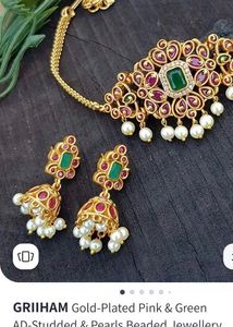 Gold -Plated Pearls Beaded Jewellery Set