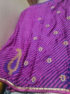 Pink Paisley Saree With stiched blouse-32