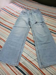 High Waisted Denim Ripped Jeans