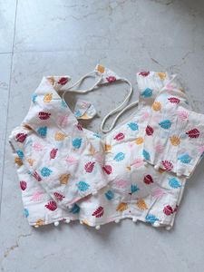 Embroidered White Unused Blouse Combo