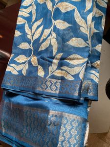 Blue Banarasi Border Saree