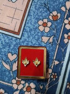 Blue Stone Golden plated Earrings