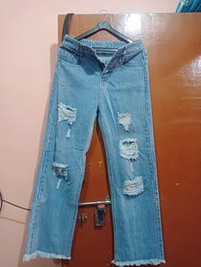 Straight Fit Blue Jeans