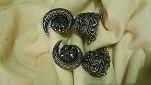 Silver Jhumka Earrings