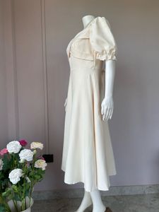 Offwhite Creme Midi Gown