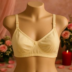 Cream Colour Cotton Sexy Bra
