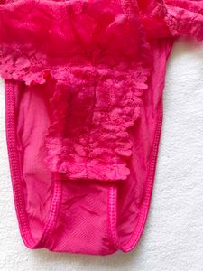 Shein : Hot Pink Lace Bodysuit