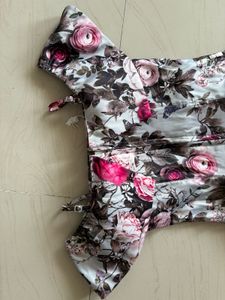 Floral Offshoulder Silk Gown