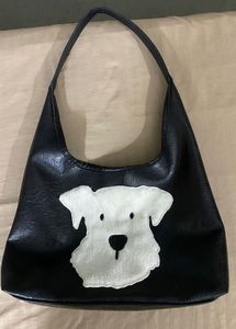 Dog Applique Shoulder Bag