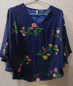 navy blue floral top