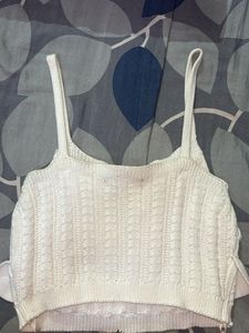 White Ruffle Knit Top