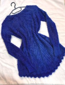 🎁Buy2 Get2 Free Blue Fuzzy Knit Top ()