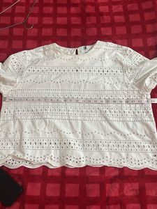 White Eyelet Top