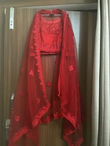 Heavy Lehenga Ditched Blue And Duppata