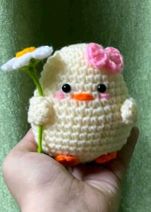 Crochet Chick with Flower