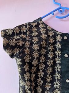 Red &amp; Gold Embroidered Kurti