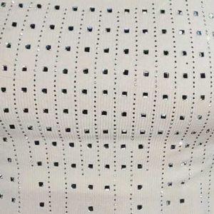 Cropped White Stones Tank Top