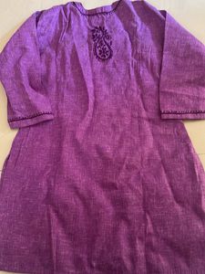 Purple Embroidered Kurta