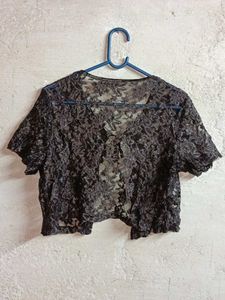Trendy See-through Crop Lace Bolero Shrug Sheer