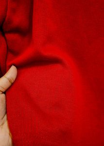 Dark Red Ribbed sweater crop T-shirt♥️
