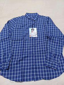 Highlander Men&#39;s Blue Checked Shirt, XL SIZE
