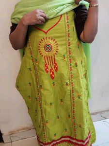 Unstiched Fabric Cotton Suit With Dupatta