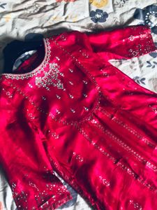 W Pink Embroidered Kurta