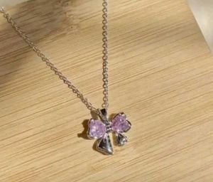 Pink Bow Pendant Necklace