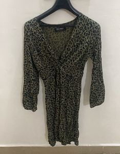 Olive Leopard Print Dress