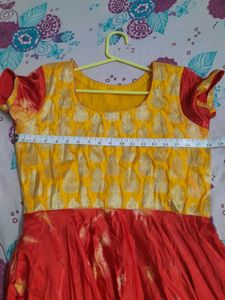 Red &amp; Yellow Ethnic Dress 36 bust length 50