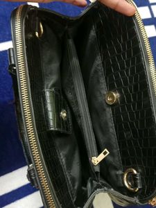 Milano Black &amp; White Satchel Bag