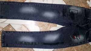 Embroidered Black Denim Jeans