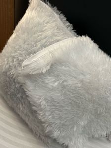 White Furry Cushion Cover 2piece