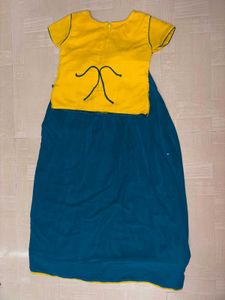 Beautiful Green And Yellow Ethnic Wear