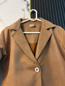 Tan Faux Suede Blazer