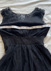 Black Net Western Gown