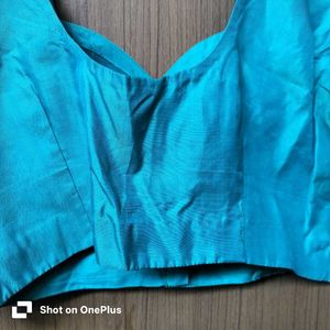 vintage kanjeevaram Teal Blouse with Gold Detail